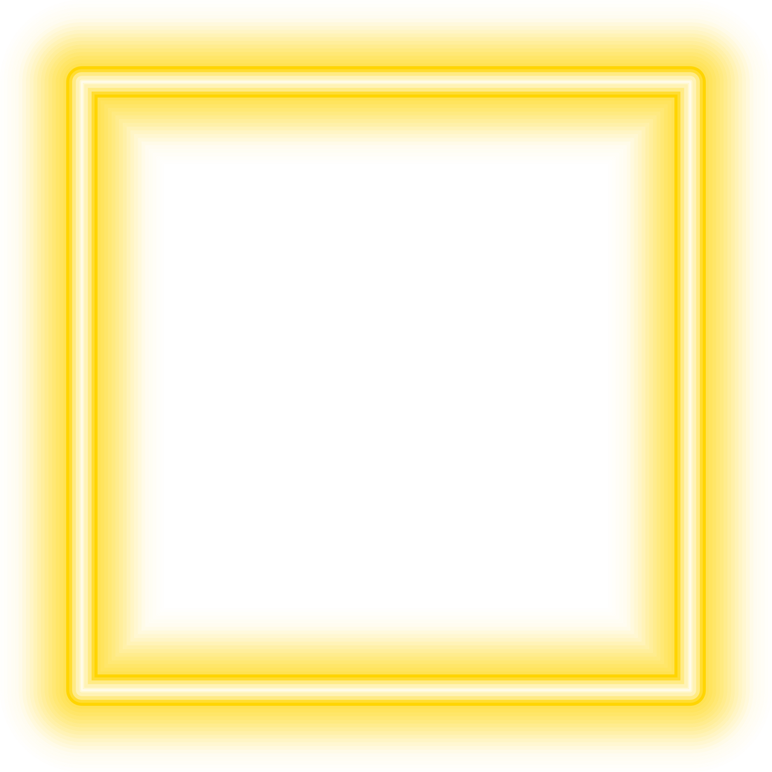 neon square frame yellow.